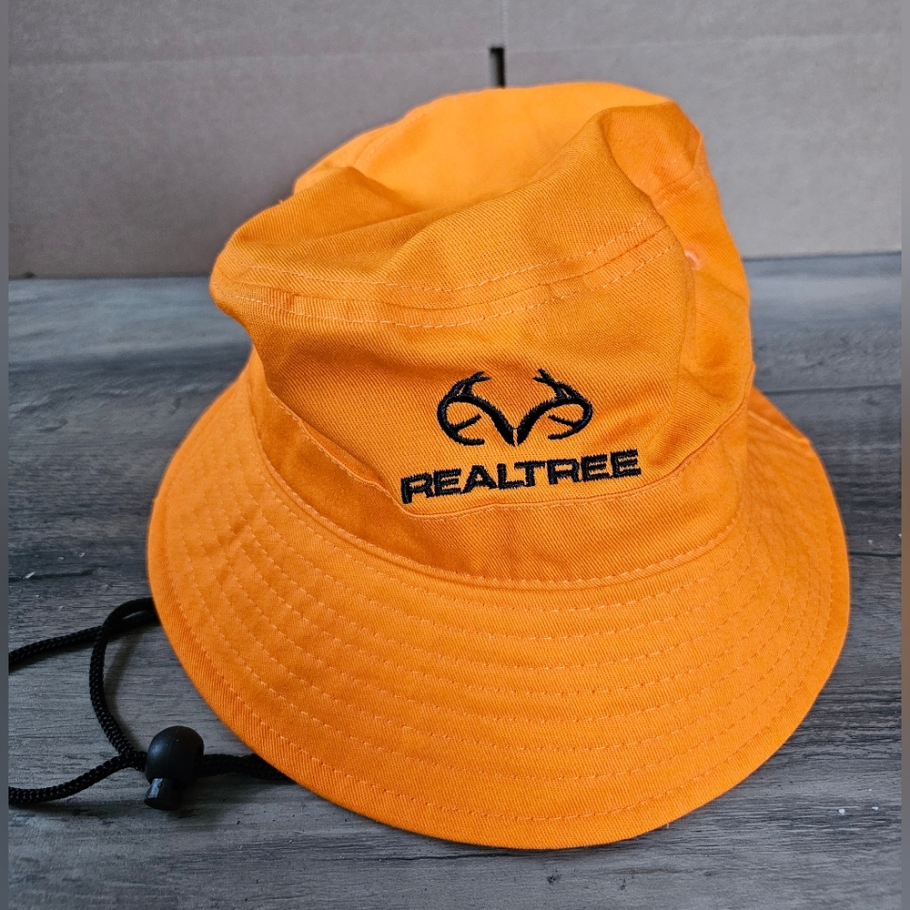 RealTree Bucket Hat Orange w/ Adjustable Chin Strap One Size NWT